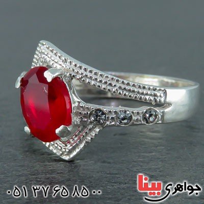 انگشتر جید سرخ زنانه زیبا _کد:21940