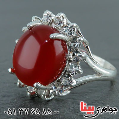 انگشتر عقیق قرمز شیک و خاص _کد:21943