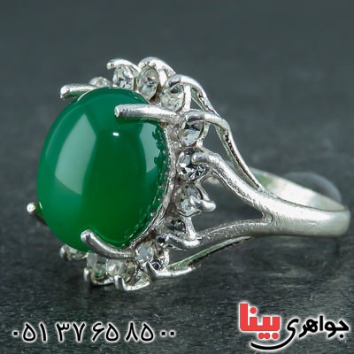 انگشتر عقیق سبز شیک و بسیار زیبا _کد:21966