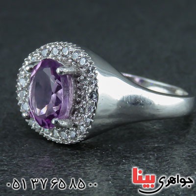 انگشتر آمتیست شیک و خاص رودیوم زنانه _کد:21998
