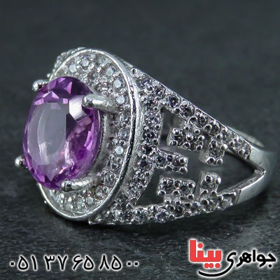 انگشتر آمتیست رودیوم زنانه بسیار خاص و شیک _کد:22001