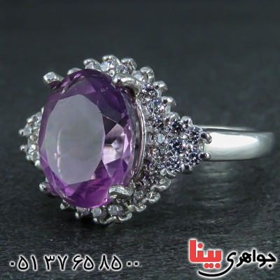 انگشتر آمتیست رودیوم شیک و زیبا مخصوص خانم ها _کد:22004