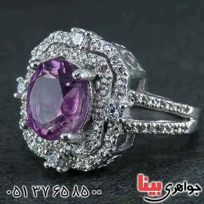 انگشتر آمتیست رودیوم بسیار زیبا و شیک برای خانم ها _کد:22005