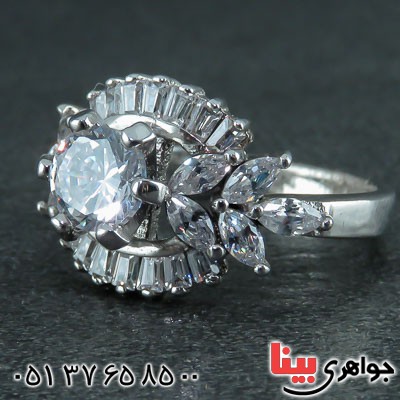 انگشتر نقره بسیار زیبا با روکش رودیوم _کد:22026