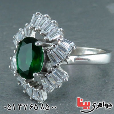 انگشتر زمرد رودیوم خاص و زیبا _کد:22083
