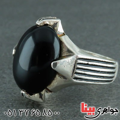 انگشتر عقیق سیاه (اونیکس) بسیار زیبا _کد:22156
