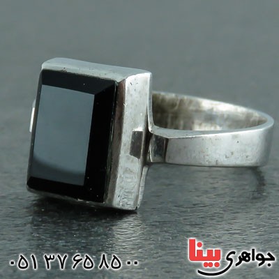 انگشتر عقیق سیاه (اونیکس) مردانه زیبا _کد:22204