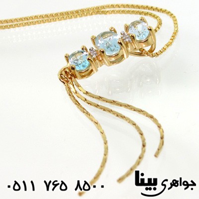 گردنبند توپاز سه سنگ زنانه