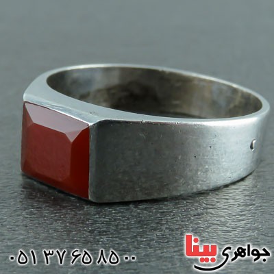 انگشتر عقیق قرمز مردانه زیبا و شیک _کد:22238