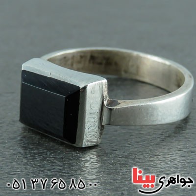 انگشتر عقیق سیاه (اونیکس) خاص و زیبا مردانه _کد:22249