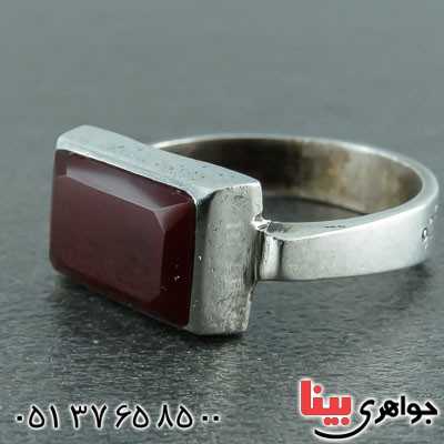 انگشتر عقیق قرمز خاص مردانه _کد:22257