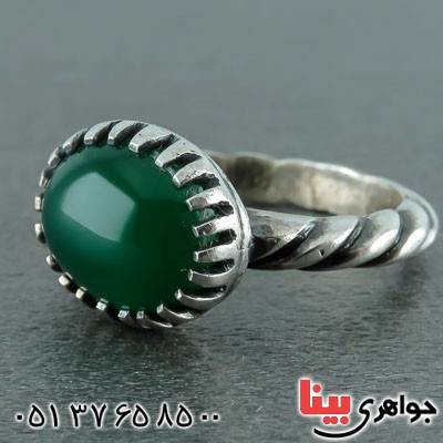 انگشتر عقیق سبز خاص و شیک مردانه _کد:22266