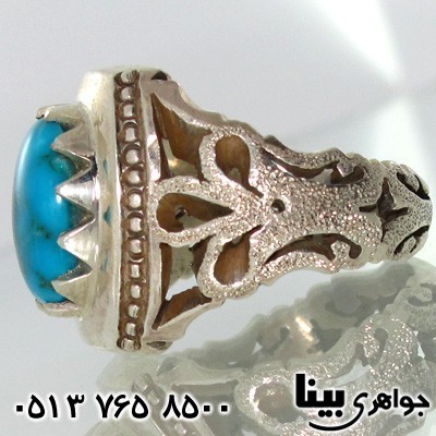 انگشتر فیروزه نیشابوری شبکه کاری فاخر مردانه انگشتر فیروزه نیشابوری شبکه کاری فاخر مردانه