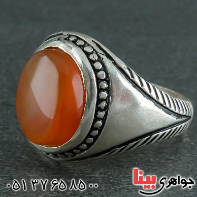 انگشتر عقیق یمنی مردانه زیبا و خوشرنگ _کد:22326