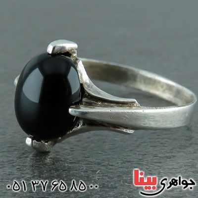 انگشتر عقیق سیاه (اونیکس) مردانه زیبا و خاص _کد:22341
