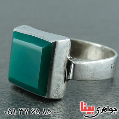 انگشتر عقیق سبز خاص و خوشرنگ مردانه _کد:22343
