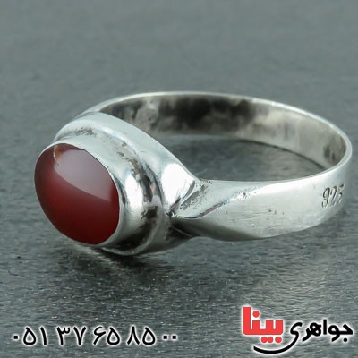 انگشتر عقیق قرمز خوشرنگ مردانه _کد:22349