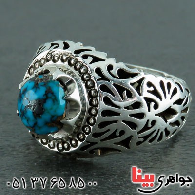 انگشتر فیروزه شجری نیشابوری مردانه زیبا _کد:22406