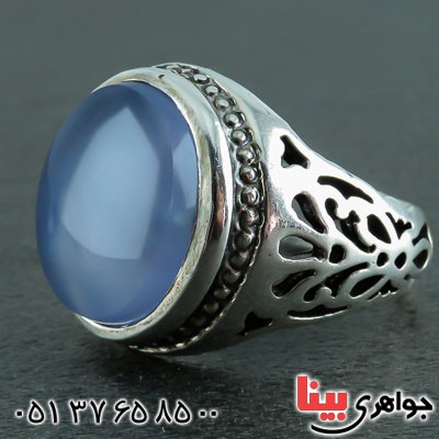 انگشتر عقیق یمنی کبود زیبا و خوشرنگ _کد:22432