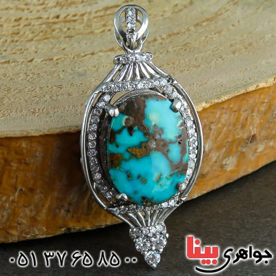 گردنبند فیروزه نیشابوری شجری خوشرنگ زنانه _کد:22494