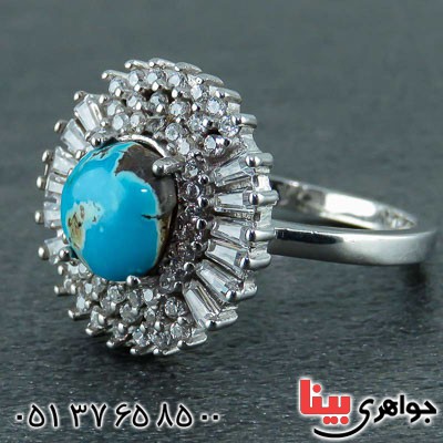 انگشتر فیروزه نیشابوری زنانه بسیار خاص _کد:22534