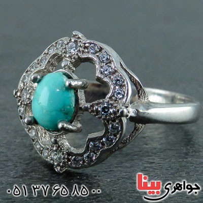 انگشتر فیروزه نیشابوری زنانه شیک و زیبا _کد:22539