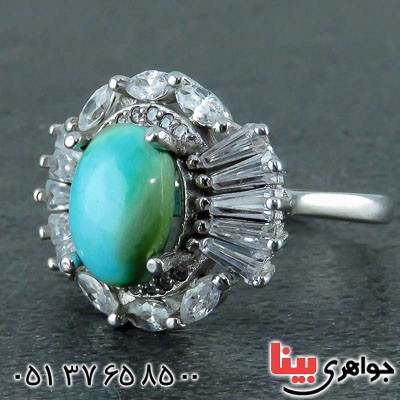 انگشتر فیروزه نیشابوری زنانه خوشرنگ و زیبا _کد:22540