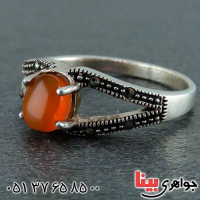 انگشتر عقیق یمنی زنانه مارکازیتی بسیار شیک _کد:22554