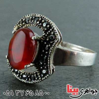 انگشتر عقیق یمنی زنانه مارکازیتی بسیار زیبا _کد:22555