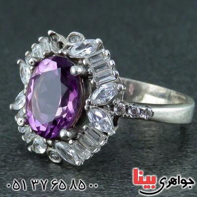 انگشتر آمتیست رودیوم بسیار زیبا _کد:22562