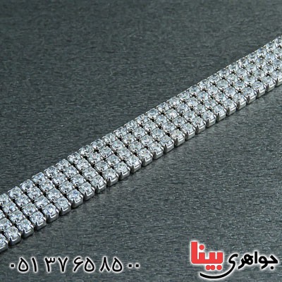 دستبند نقره رودیوم پرنس مدل حصیری _کد:22571