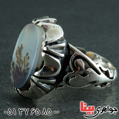 انگشتر عقیق شجری مردانه زیبا _کد:22590