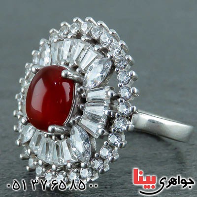 انگشتر عقیق یمنی زنانه بسیار زیبا _کد:22601