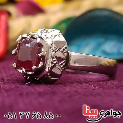 انگشتر یاقوت سرخ خوشرنگ زنانه _کد:22617
