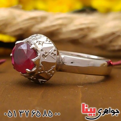 انگشتر یاقوت سرخ دست ساز زیبا و فاخر زنانه _کد:22635