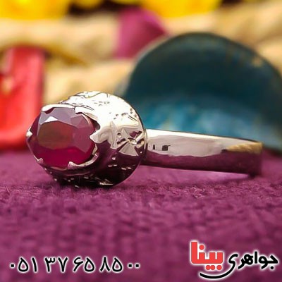 انگشتر یاقوت سرخ خوشرنگ دست ساز زنانه