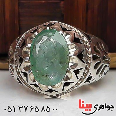 انگشتر زمرد زامبیا دست ساز فاخر مردانه  _کد:22671