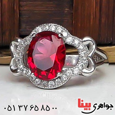 انگشتر یاقوت سرخ خوشرنگ زنانه _کد:22680