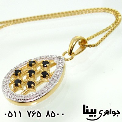 گردنبند یاقوت کبود و الماس