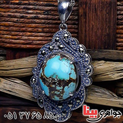 گردنبند فیروزه نیشابوری مارکازیت زیبا زنانه _کد:22688