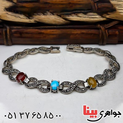 دستبند چند جواهر مارکازیتی فاخر زنانه _کد:22698