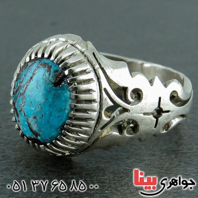 انگشتر فیروزه نیشابوری مردانه زیبا و شیک _کد:22719