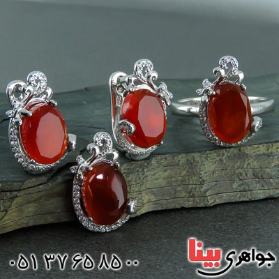 سرویس عقیق یمنی دست ساز فاخر زنانه _کد:22777