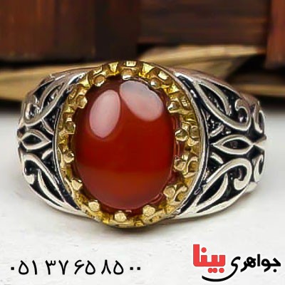 انگشتر عقیق یمنی زیبا مردانه _کد:22784