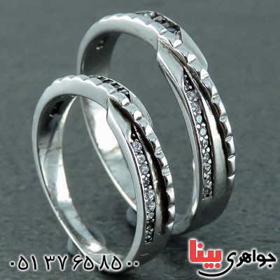 انگشتر نقره ست سولیتر رودیوم زیبا _کد:22800