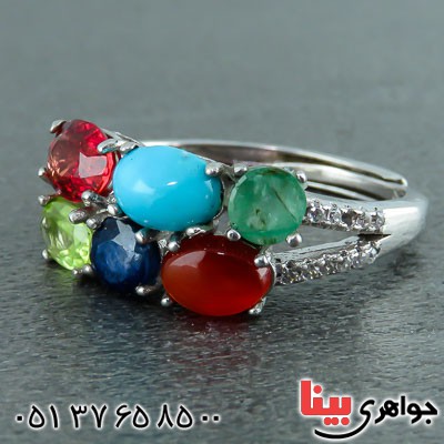 انگشتر چند جواهر  اصل درجه یک _کد:22807