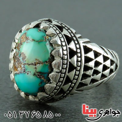انگشتر فیروزه نیشابوری دست ساز و زیبا مردانه _کد:22820