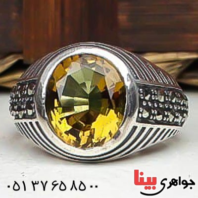 انگشتر الکساندریت زیبا مارکازیتی مردانه _کد:22862