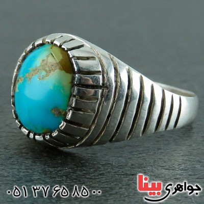 انگشتر فیروزه نیشابوری مردانه دست ساز _کد:22879