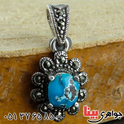 گردنبند فیروزه نیشابوری مارکازیتی بسیار شیک _کد:22929